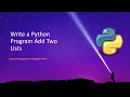 Write a Python Program Add Two Lists