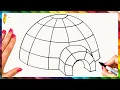 Download Lagu How To Draw An Igloo Step By Step 🧊 Igloo Drawing Easy