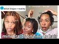 The reality of mini braids on fine low density 4c hair A humbling experience