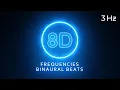 8D Meditation Music with 3 Hz Binaural Beats Delta Waves for Relaxation Healing - Black Screen