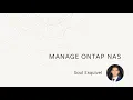Manage ONTAP NAS Pt 1 - NetApp Tutorial