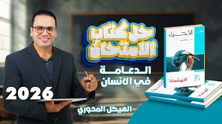 حل كتاب الامتحان على الدعامه في الانسان الهيكل المحوري ثانوية عامة 2026 