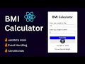 BMI Calculator Using React JS in Hindi React JS Project