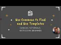 Use Commons to Find and Use Templates - Canvas Tutorials