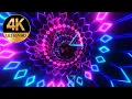 10 Hour 4k  Fast moving screensaver Blue and Pink Color Neon Deep Tunnel Abstract background video