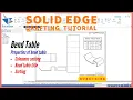 solid edge bend table Solid edge drafting tutorial solid edge sheet metal drafting