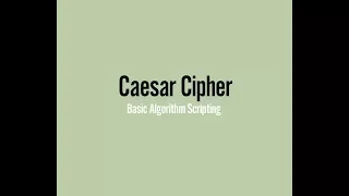 Caesar cipher part 1
