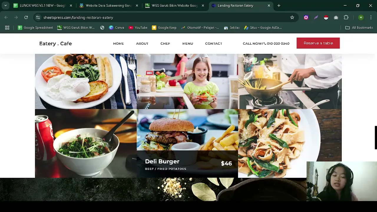 Template Website Landing Restoran Eatery WGS GRATIS 