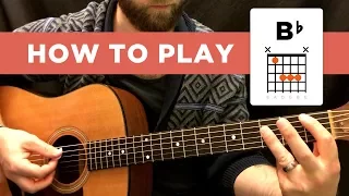 How to play the B-FLAT chord Bb easy way hard way