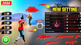 Free Fire Auto Headshot Trick 2026 Sensitivity | 2gb, 4gb, 6gb Ram Headshot Sensitivity Setting