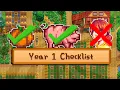 Year 1 Checklist - Stardew Valley