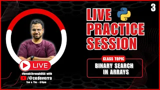 Binary Search Pattern Arrays in Python Live DSA Leetcode Practice Session