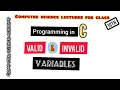 variables in c language valid and invalid variables identifiers