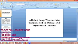 A Robust Image Watermarking Technique with an Optimal DCT