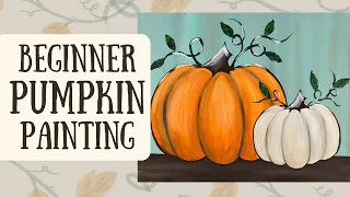 Beginner Pumpkin Painting Tutorial Step by Step Easy Acrylic Painting on Canvas