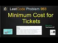 minimum cost for tickets leetcode 983 recursive top down dp
