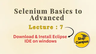 Lecture 7 How to install Eclipse IDE 2024 on Windows 10