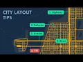 City Layout Tips Using Road Hierarchy for Traffic-Efficient Cities