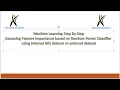 Machine Learning StepByStep Feature importance - Random Forest Classifier