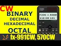Casio FX-991CW Convert Binary Decimal Hexadecimal Octal