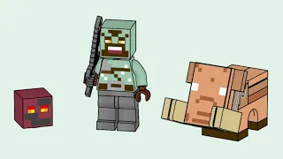 LEGO 662503 Instructions | Minecraft | Orc Warrior with Baby Hoglin and Magma Cube | Magazine Gift