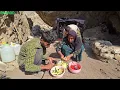Nomadic Family Prepares for a Brutal Winter | 🪨 Building a Stone Shelter Inside a Mountain Cave 🏔️