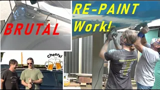 BRUTAL Below Waterline RE-Paint WORK! (pt.1) Ep.188 Building my steel sailing yacht