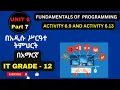 IT GRADE 12 UNIT 6 PART ACTIVITY 6 9 AND ACTIVITY 6 13