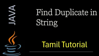 How to find duplicate characters in String Java Java Interview Questions Tamil
