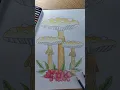 Finished Coloring Page Amanita Mushroom Daisy Flowers - Aesthetic Botanical Coloring Book
