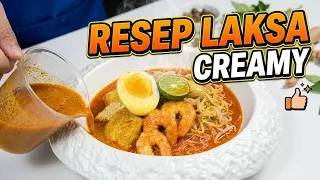 KUAH GURIH KALDU UDANG & AYAM! Resep LAKSA SANTAN SUPER CREAMY