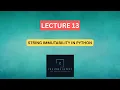 - String Immutability in Python