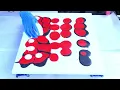 Stunning Art Contrast in Action Red Black White Puddle Pour Acrylic Pouring