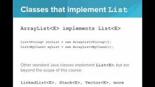 The List Interface