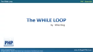 31021 - The WHILE Loop in PHP