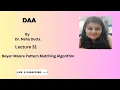 Lect 31 Boyer Moore String Matching Algorithm