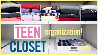 ORGANIZE | Tackling a TEEN Closet! #satisfying #momhacks