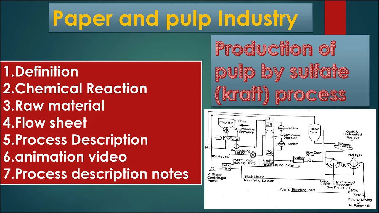 Paper and pulp Industry | production of pulp by kraft process | pulp manufacture by animation video