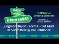 Divorce Judgment Reject Form FL 141 Must Be Submitted By The Petitioner FAM-001