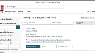 JSTOR Database Search Features