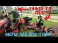 How we make 140 DOLLARS an hour MOWING lawns We re only 12 and 14 years old