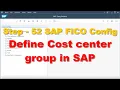 52 Define Cost center group in SAP