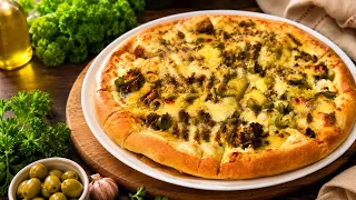 مطبخ ام وليد/ بيتزا 🍕 بالصلصة البيضاء خفيفة و بنينة 😋 😍 🥰 😋. 