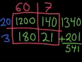 Multiplying Double Digit Numbers The Rectangle Method