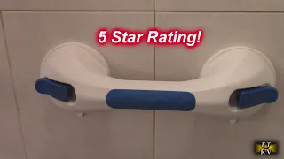 LEVERLOC 12 Shower Grab Bar for Bathtubs and Showers with Suction Cup Easy to