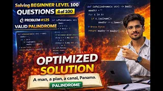 LeetCode 125 Valid Palindrome Optimized Java Solution Beginner Series