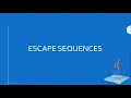 Lesson 8 Escape Sequences Java