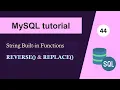 MySQL Tutorial for Beginners in Hindi REVERSE and REPLACE Functions IN SQL