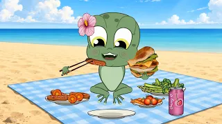 Kvaka Eats the Yummiest Beach Burger! 😋#animation #2danimation