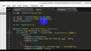 Node js application using Express js and Socket io